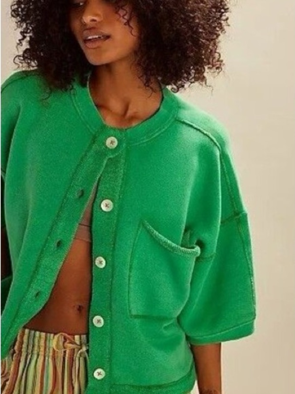 Free People Matilda Sweatshirt Lively Ivy Kelly Extra Small New With Tags